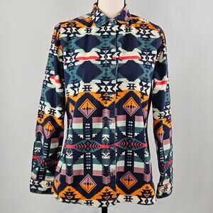 Woolrich Southwestern Print Flannel Button-Up Aztec Cotton Shirt | Women M